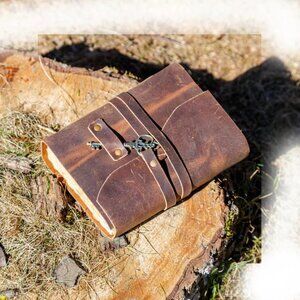 Leather Diary Writing Notebook Unique Handmade Embossed Travel Deckle Edge Paper